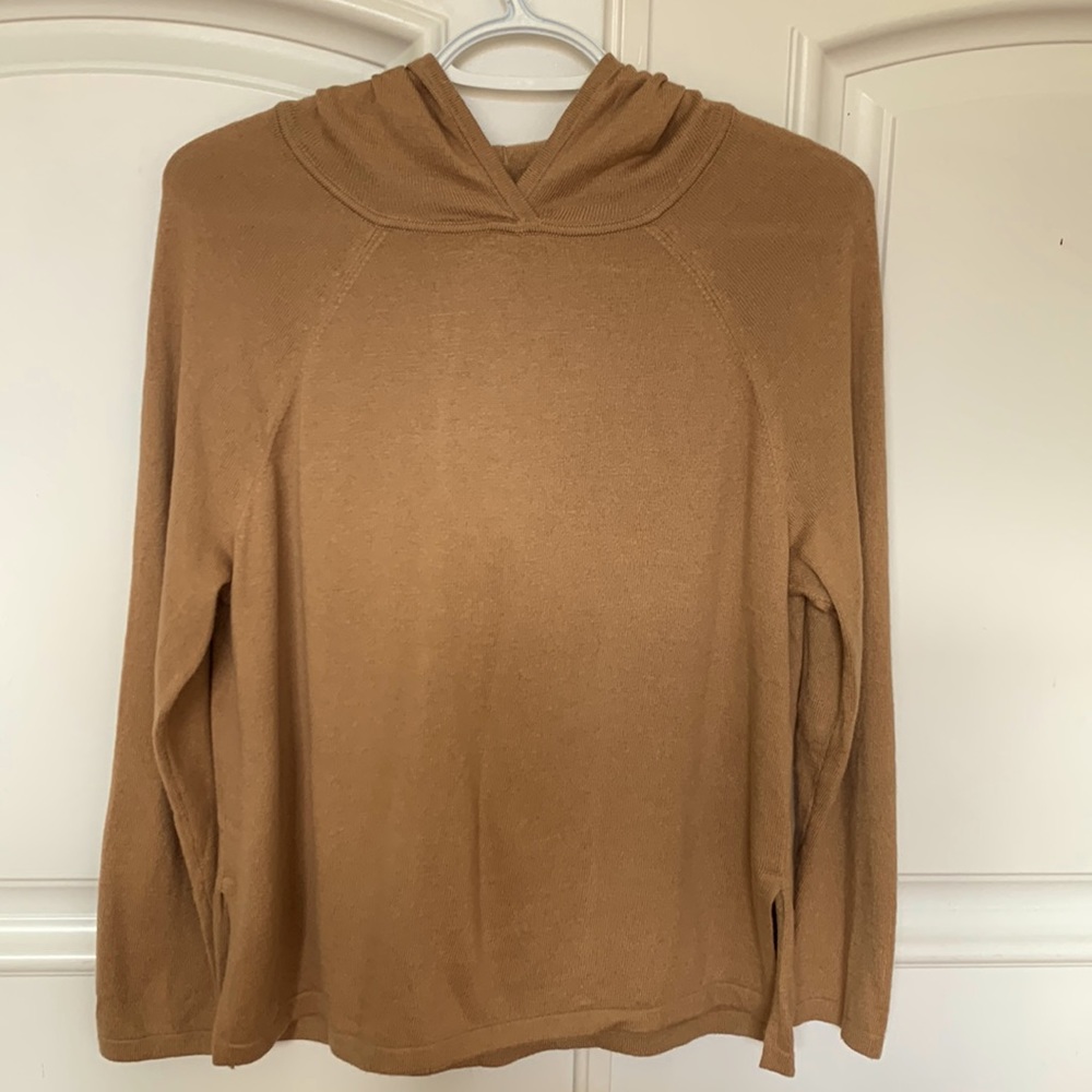 Banana Republic Hooded Sweater - Soft Modal/Cotton Blend - Tan/Light Brwn